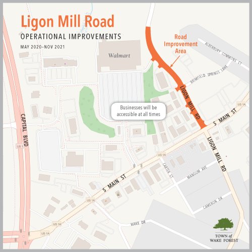 Ligon Mill Operational Improvements Map