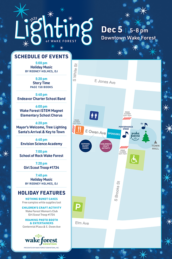 Lighting of Wake Forest Venue Map
