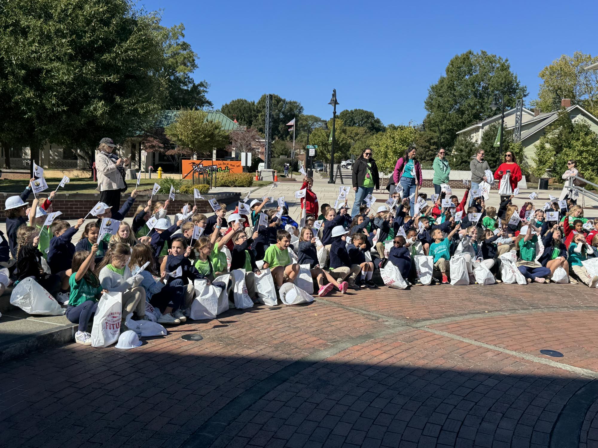 Large group of 2nd graders from Franklin Academy at Public Power Week's Kids Day