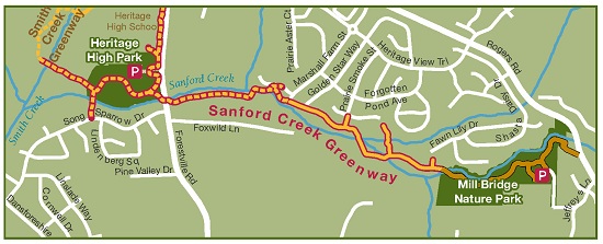 Sanford Creek Greenway Map