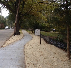 Completed sidewalk section