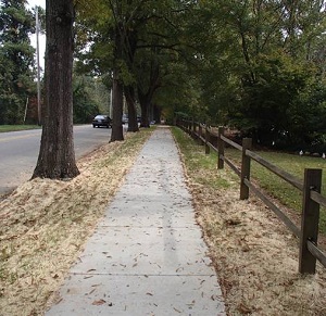 Completed sidewalk section