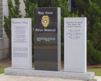 Police Memorial in Wake Forest NC