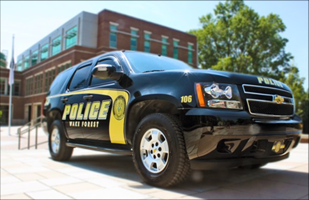 Exterior of Newly designed Wake Forest Police Department Vehicle