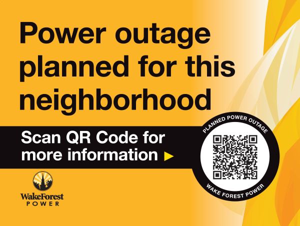 Planned Power Outage Sign